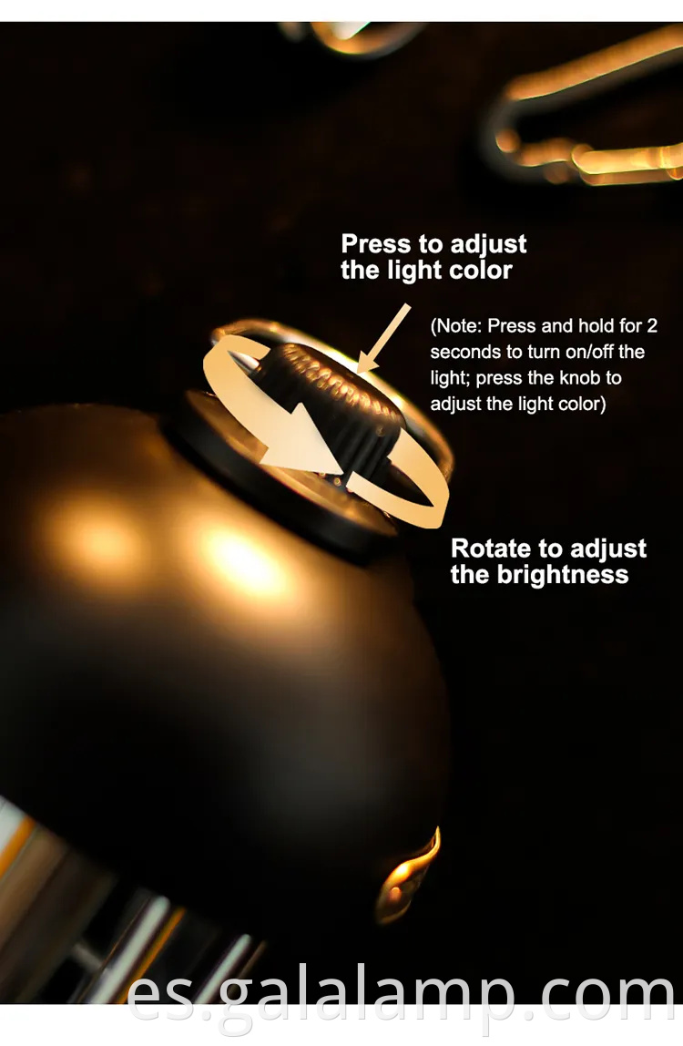 Luz de campamento solar LED retro con batería incorporada en 18650